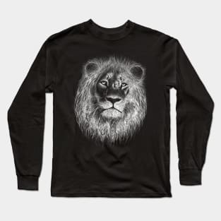 Lion Face Round Long Sleeve T-Shirt